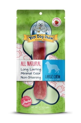 Yeti Dog Chews Flavored Chews Strawberry Large (1 Piece Large 3.5 oz)