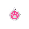 MyFamily Glam Fuchsia Paw ID Tag with Rhinestones