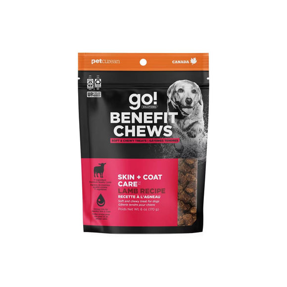 Petcurean Go! Solutions Benefit Chews Skin + Coat Care Lamb Dog Treats