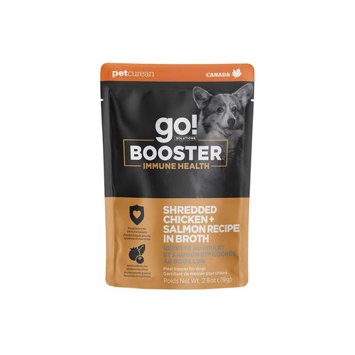 Petcurean Go! Solutions Booster Shredded Chicken + Salmon in Bone Broth for Immune Health Wet Dog Food