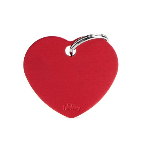 MyFamily ID Tag Basic Collection Big Heart Red in Aluminum