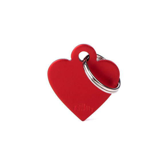 MyFamily ID Tag Basic Collection Small Heart Red in Aluminum