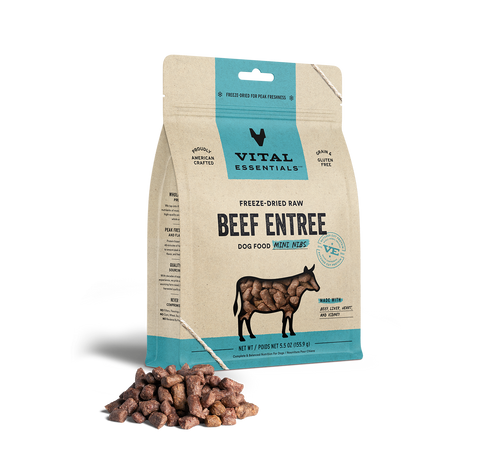 Vital Essentials Freeze-Dried Raw Beef Entrée Mini Nibs Dog Food