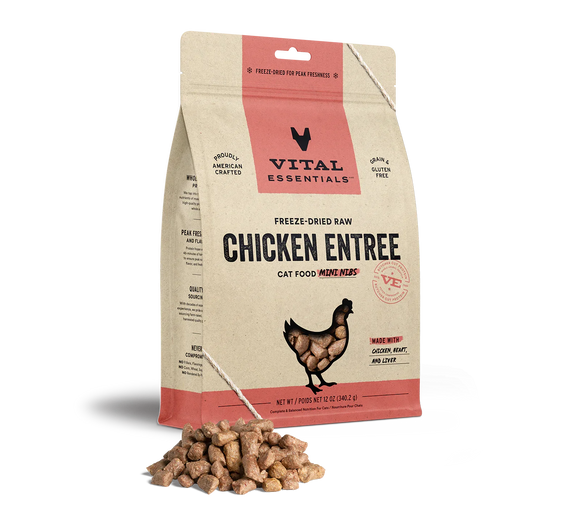 Vital Essentials Freeze-Dried Raw Chicken Entree Mini Nibs Cat Food (8 oz)