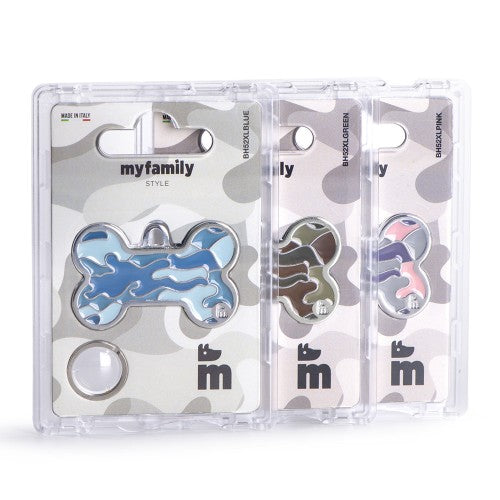 MyFamily Style Camouflage XL Green Bone ID Tag