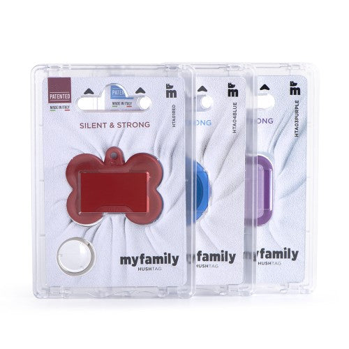 Myfamily Id Tag Hushtag Collection Aluminium Pink Bone With Pink Rubber