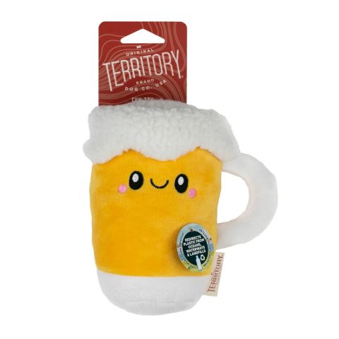 Territory Beer With Squeaker Plush Dog Toy