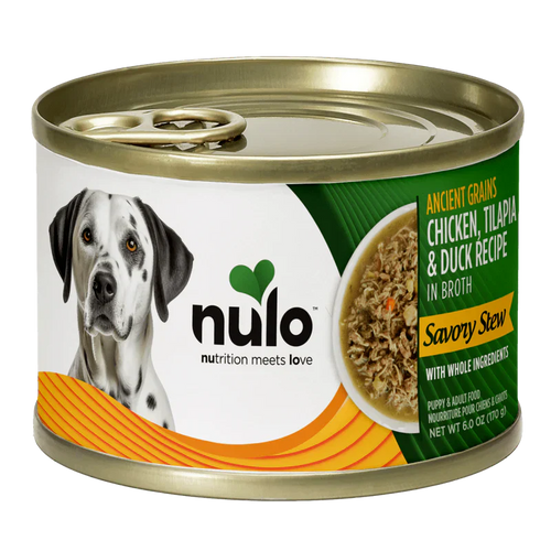 Nulo Ancient Grain Savory Stew Chicken, Tilapia & Duck Stew Recipe for Dogs