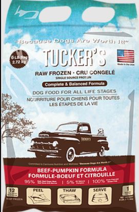 Tucker's Beef-Pumpkin Complete and Balanced Raw Diets for Dogs (6-lb)