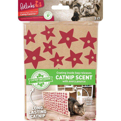 PETLINKS CATNIP CAVERNS CATNIP INFUSED PAPER BAGS