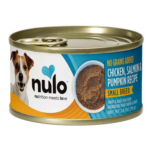 Nulo Small Breed Pate For Puppy & Adult Chicken, Salmon & Pumpkin Recipe for Dogs